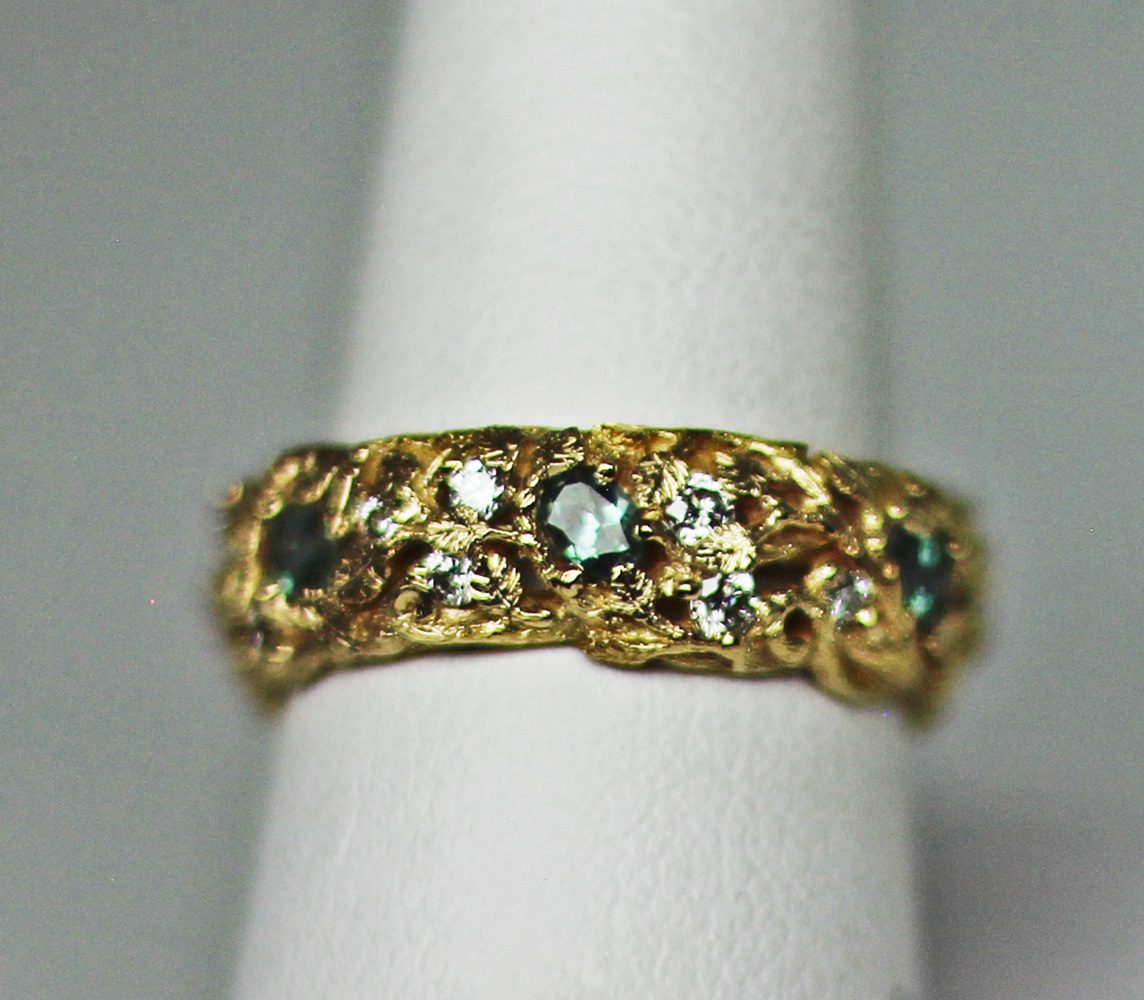 Alexandrite diamond vine band - Image 2