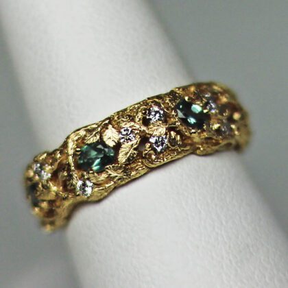 Alexandrite diamond vine band