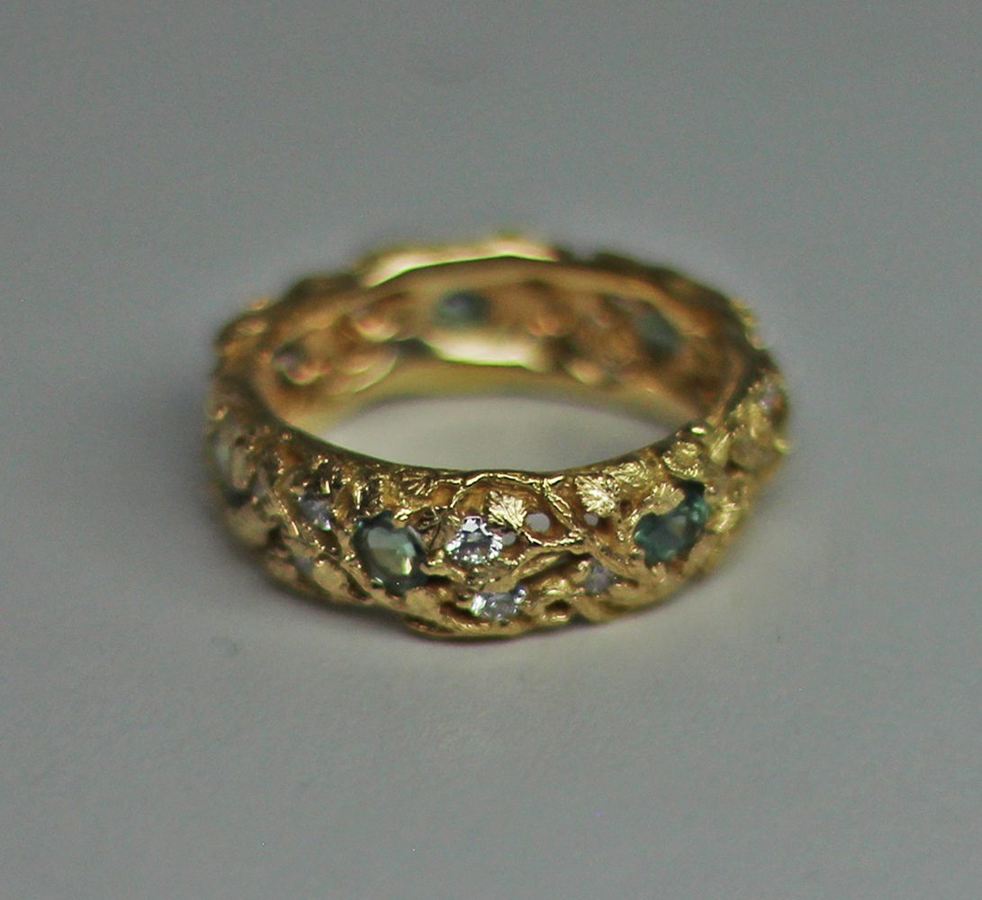 Alexandrite diamond vine band - Image 4