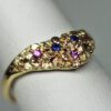 Petite sapphire flower band in 14K