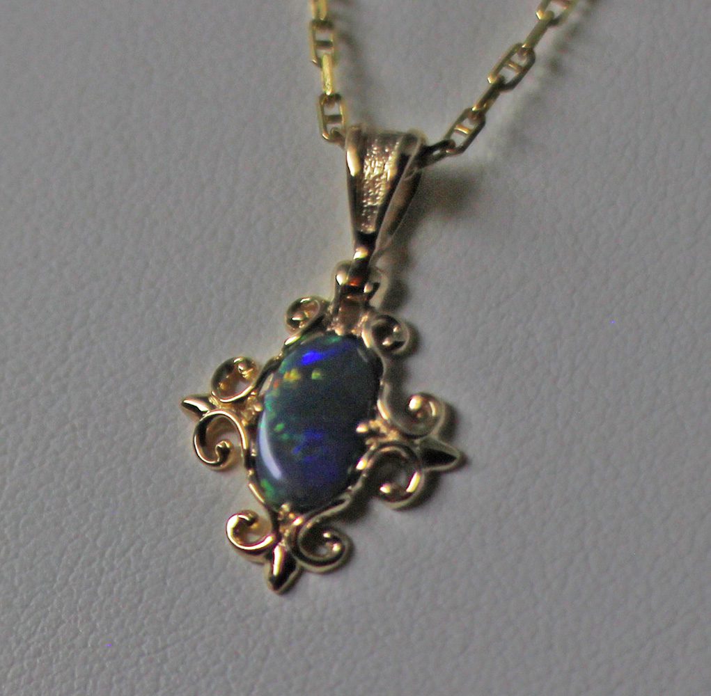 Victorian Black Opal pendant - Image 2