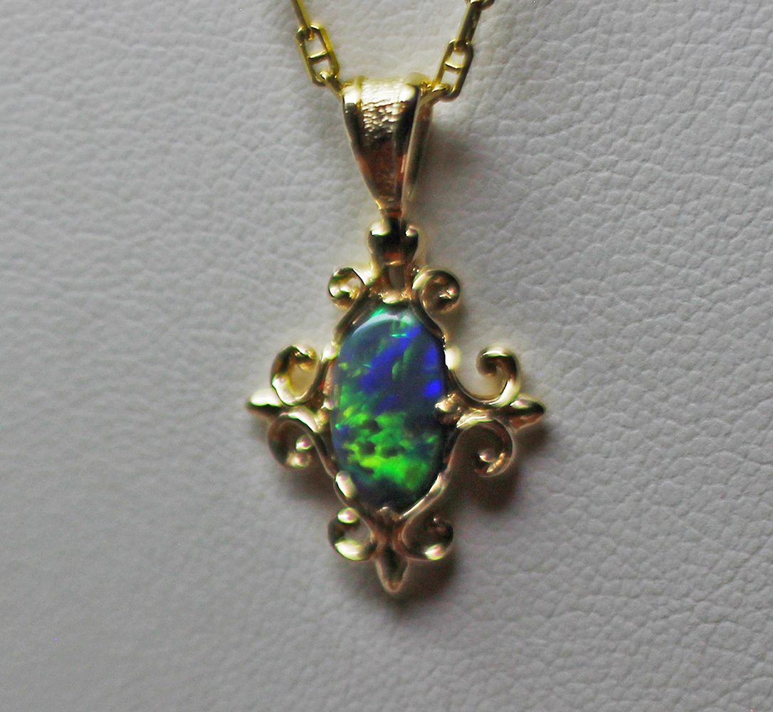 Victorian Black Opal pendant - Image 3