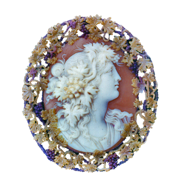 The wax of a grapevine motif frame for a shell cameo setting by George Postgate