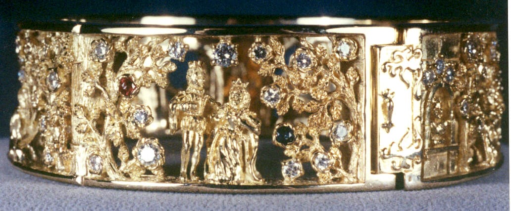 Beauty and the Beast, a bracelet in 18K and precious stones by George Postgate