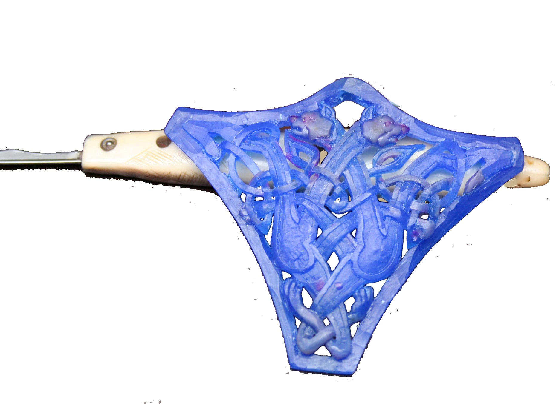 Celtic cats pendant in wax by George Postgate