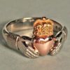 Irish Claddagh Ring white, yellow, pink gold,