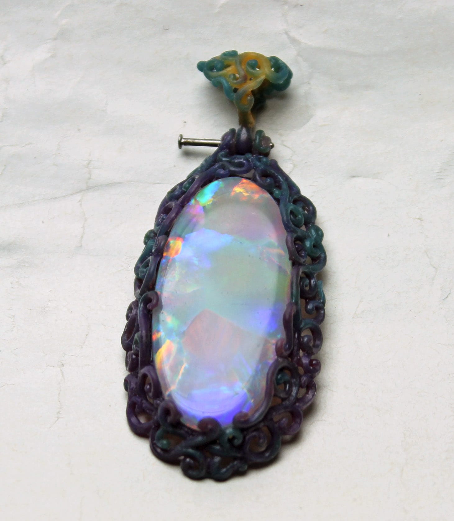 Setting for an Australian black opal in wax by George Postgate