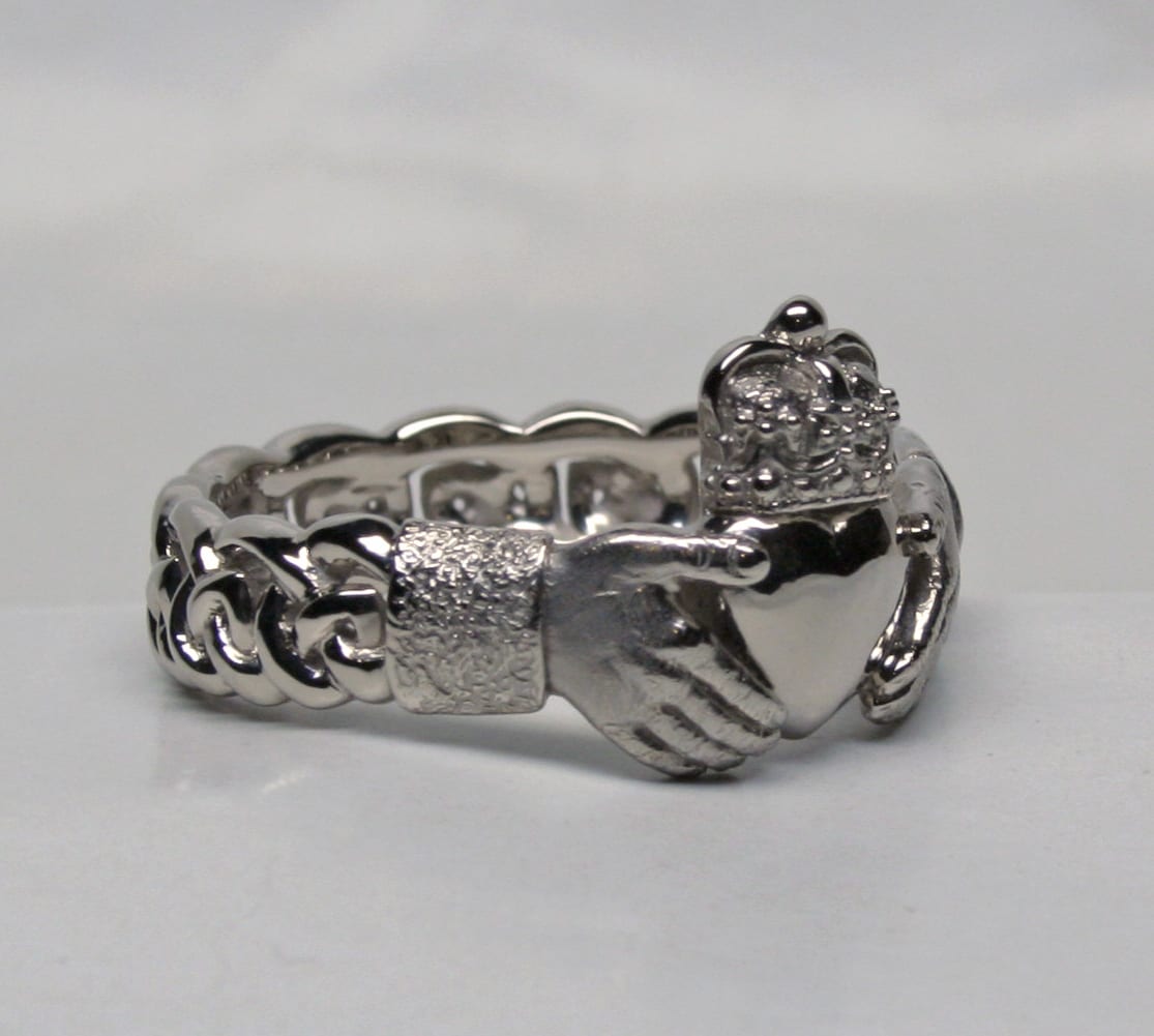 Irish Calddagh ring in White gold by George Postgate
