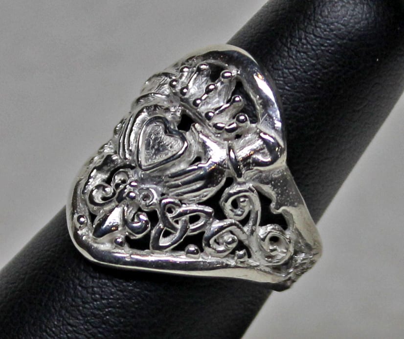 Fancy Irish claddagh ring in sterling by Suzan Postgate