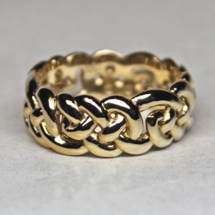 Celtic Heavy Eternity Knot Band in 14K Gold Size 9 3/4