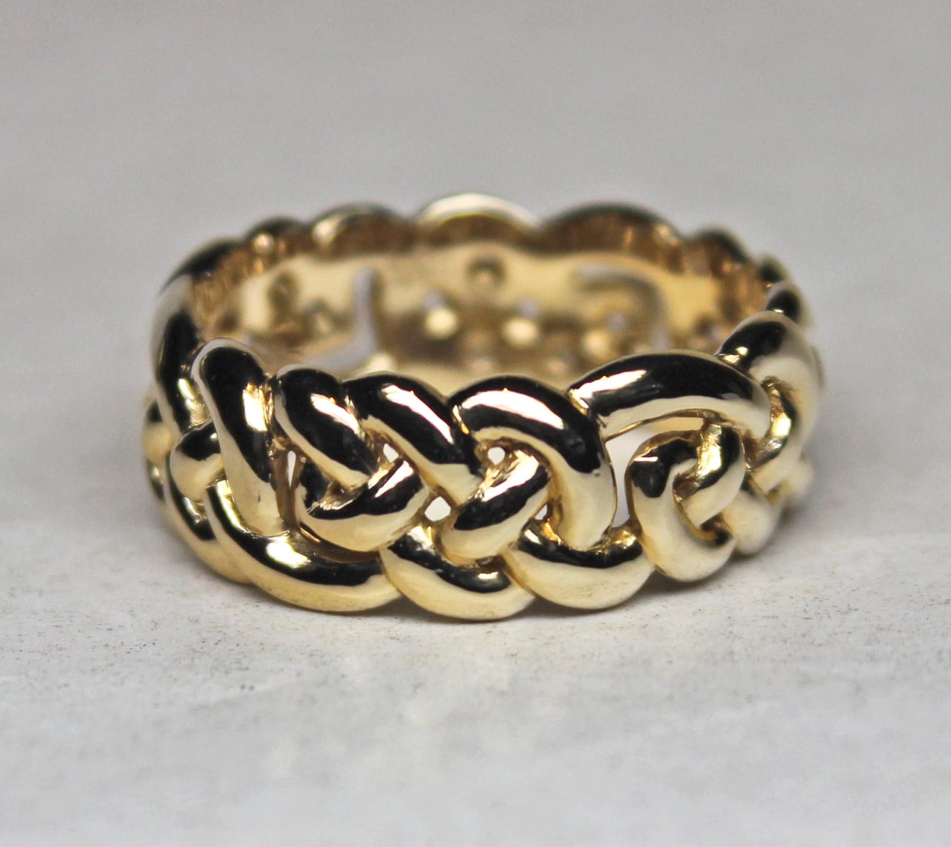 Celtic Heavy Eternity Knot Band In 14k Gold Size 9 34 8875