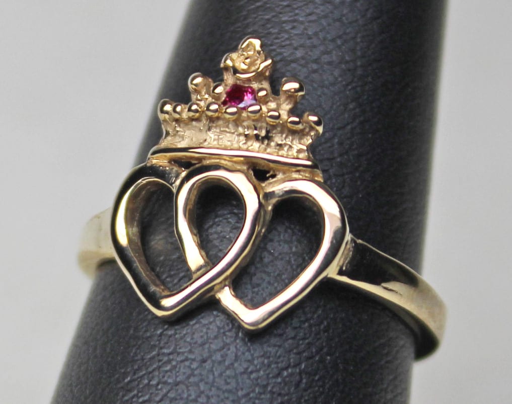 Scottish Luckenbooth ring in 14K with ruby By Suzan Postgate