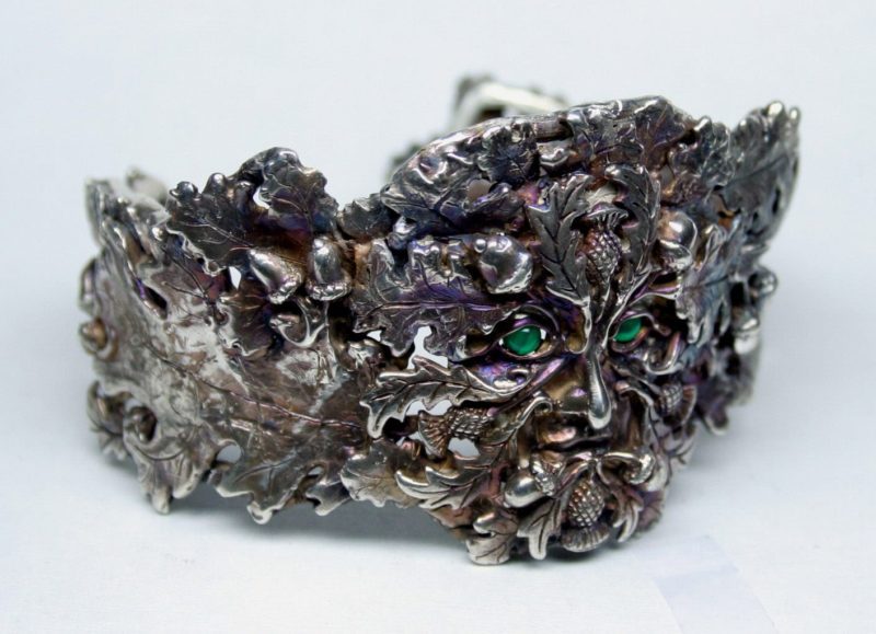 Greenman bracelet Right in sterling silver by Suzan Postgate