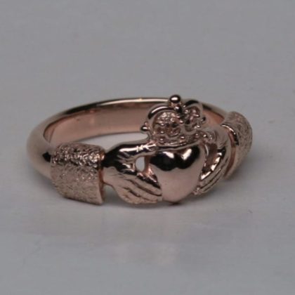 Rose Gold Claddagh Ring in 14k