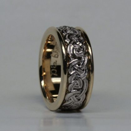 Eternity Knot Band in Two Colors I4K Gold Size 9