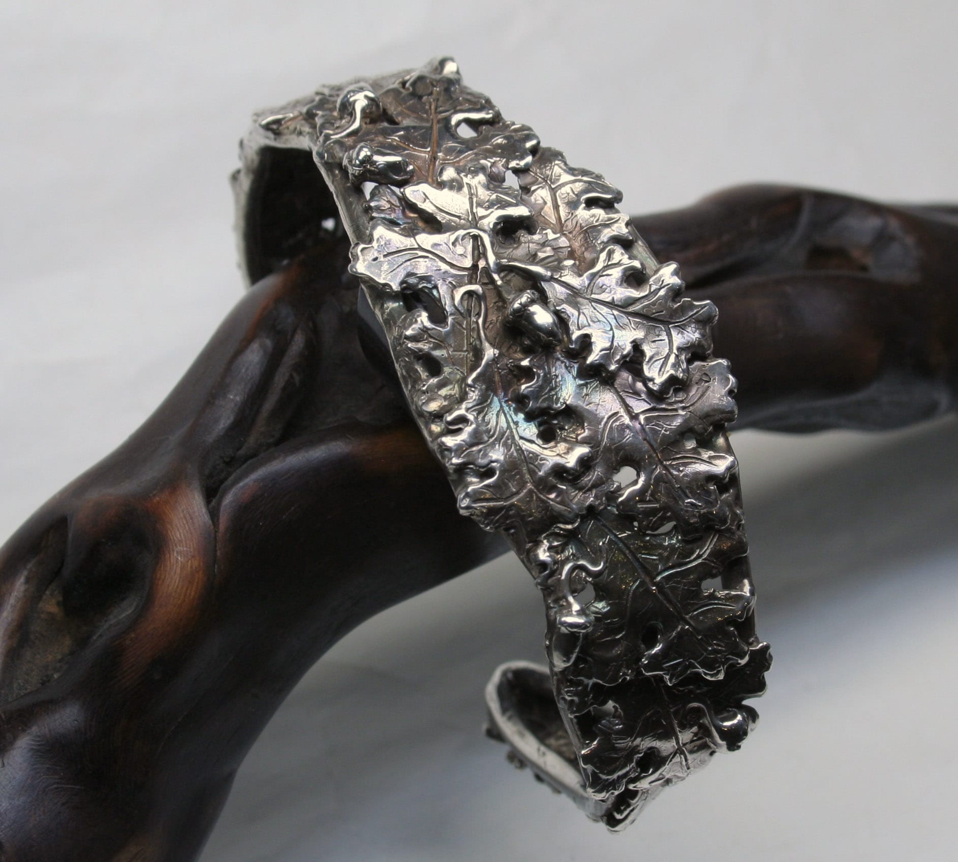 Acorns and Oak leaves bracelet in sterling silver by Suzan Postgate