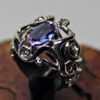 Celtic Nouveau Ring in 14k Palladium White Gold Set with a Natural Tanzanite size 7