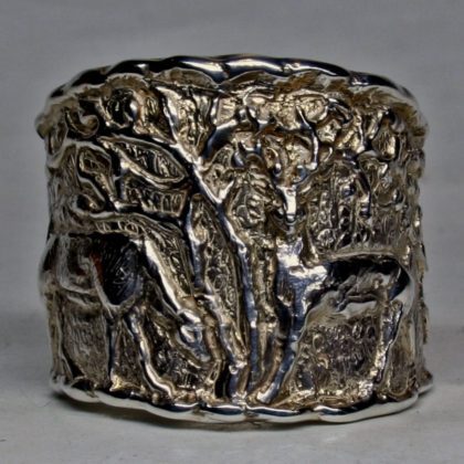 Scottish Highland deer band in sterling silver by Suzan Postgate