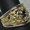 Natural Alexandrite Viking Gripping Beast Ring in White and Yellow Gold Size 7.25