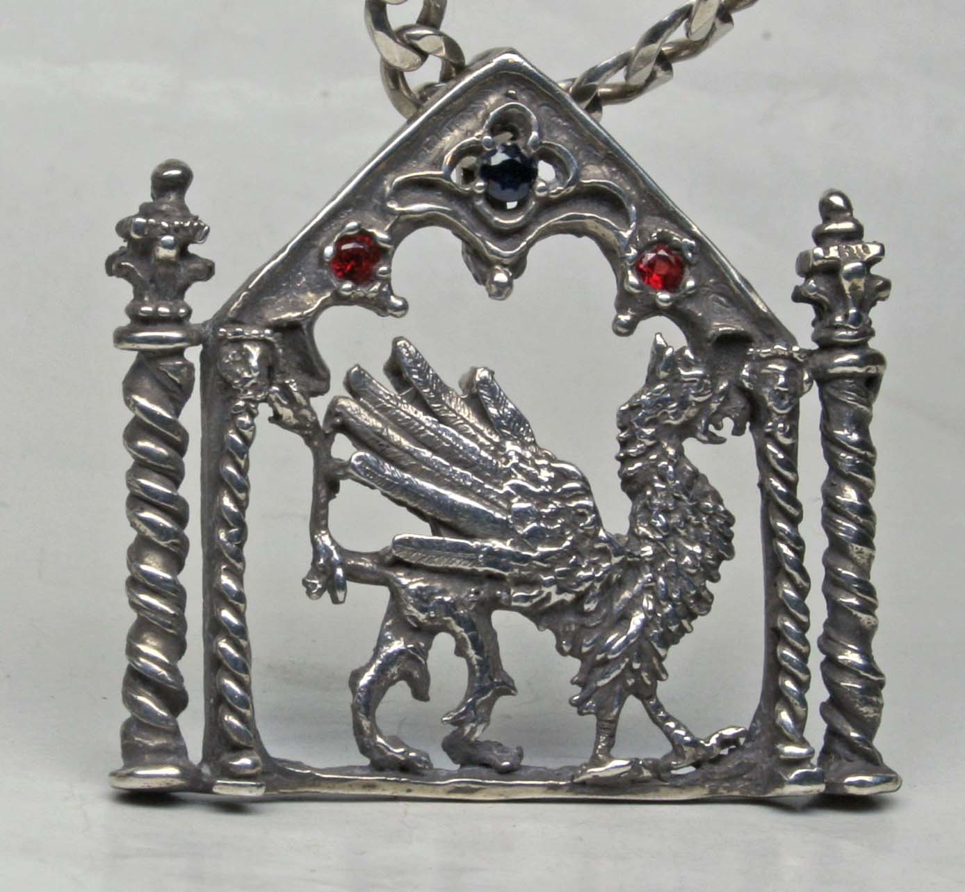 Sterling silver medieval griffon pendant by Suzan