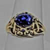 Celtic Nouveau Ring with 3.99 ct fine natural Ceylon Sapphire in 18K by George Postgate