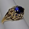 Sapphire Celtic Knot Ring with a fine Ceylon 3.99 ct sapphire in 18K, Size 7 1/4