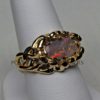Celtic Fire Ring with Natural Black Australian Lightning Ridge Opal in 14K Yellow Gold Size 7 by George Postgate