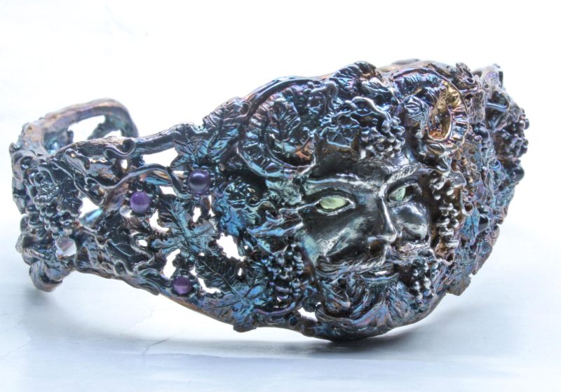 Backlit Bacchus sterling silver bracelet 3 by Suzan Postgate