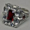 Tudor garnet and ruby rose ring in Sterling silver By Suzan Postgate