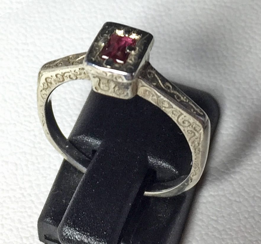 Medieval style, ruby ring in sterling silver by Suzan Postgate ...