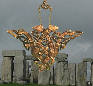 Celtic cats pendant in wax by George Postgate