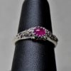 Ancient to modern style sterling silver ring with a natural oval pink sapphire size 6