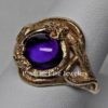 Celtic Amethyst Rams Headed Snakes Ring In 14K Size 6 1/2