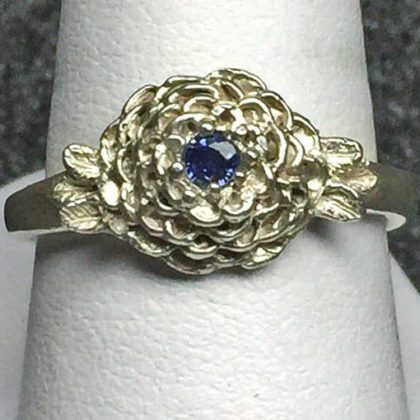 Silver rose ring