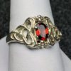 Celtic Garnet knot ring in Sterling silver by Suzan