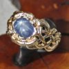 Natural Blue Star Sapphire in Celtic Fire Ring 14K Yellow Gold Size 9 1/2 by George Postgate