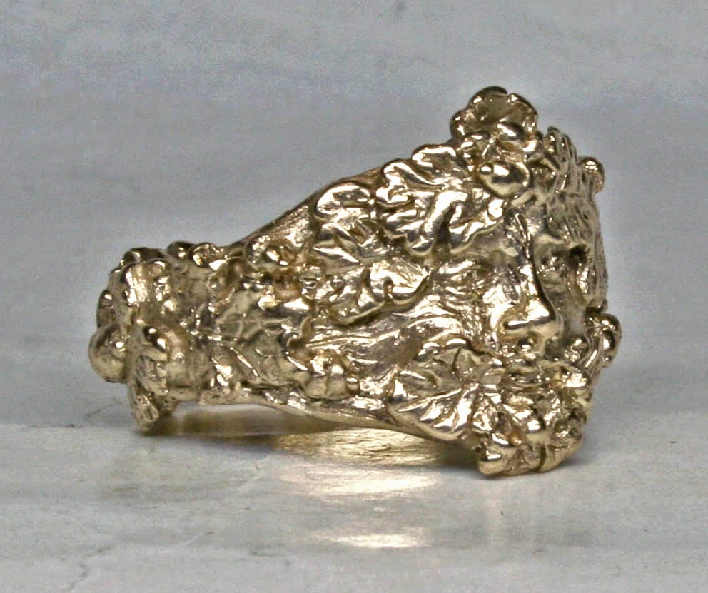 Small Greenman ring in 14K by Suzan Postgate