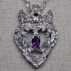 Sterling silver amethyst and ruby Scottish thistle luckenbooth pendant by Suzan Postgate