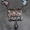 Sterling oxidized Scottish Deer in the Highlands pendant with Oak leafs and acorns by Suzan Postgate