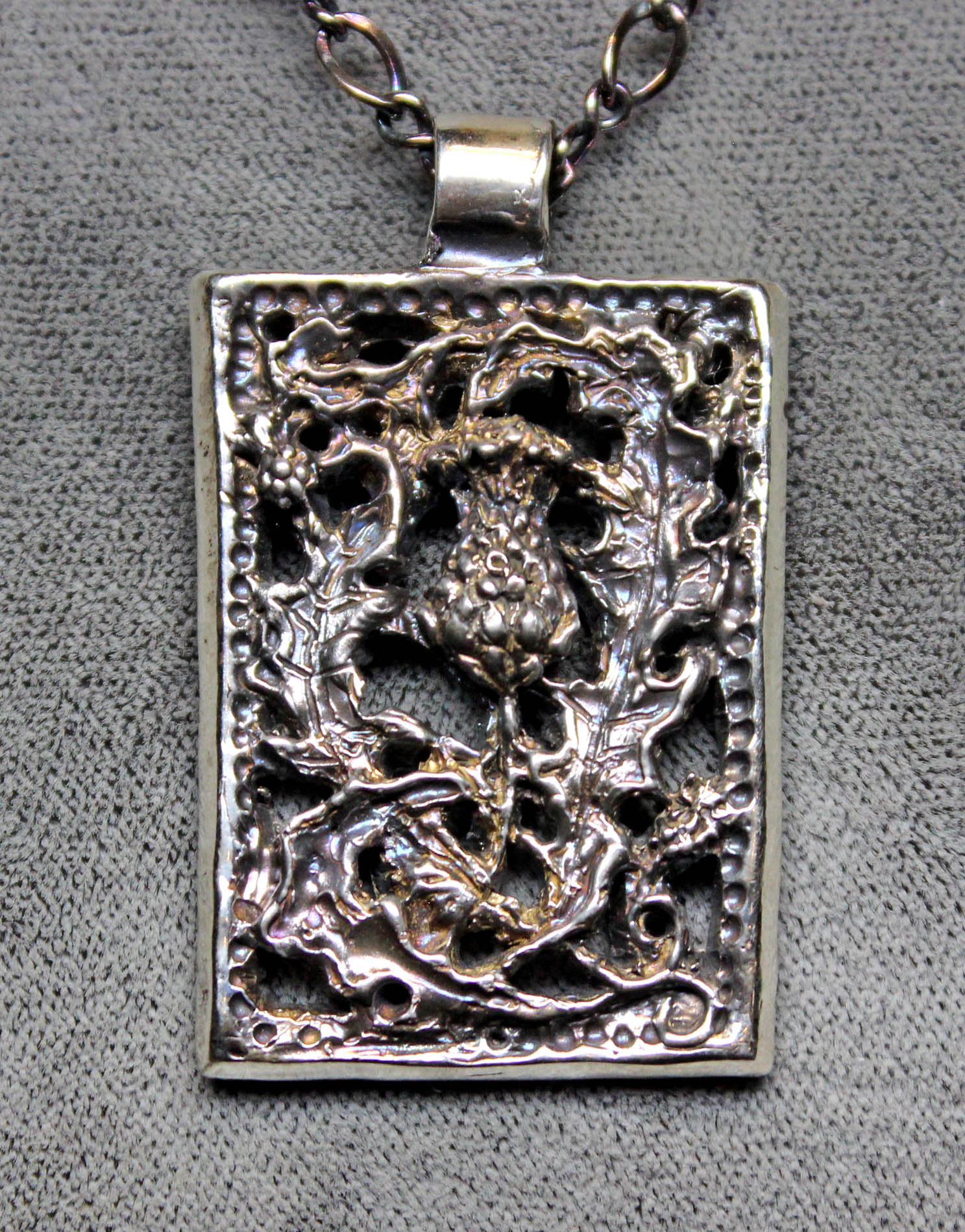 Scottish thistle pendant in Sterling Silver Postgate Celtic Jewelry