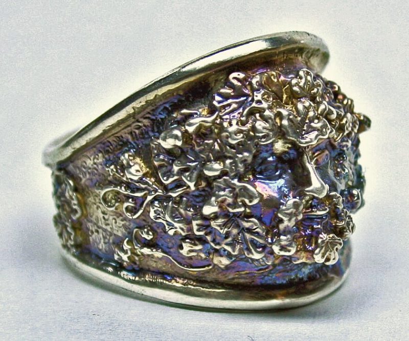 Large Scottish Greenman ring in Sterling silver by Suzan Postgate