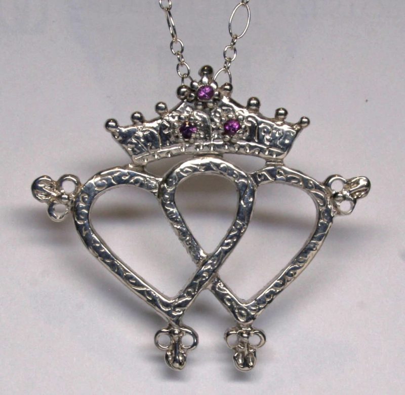 Sapphire Scottish Luckenbooth Pendant in Sterling silver set with fancy sapphires by Suzan Postgate