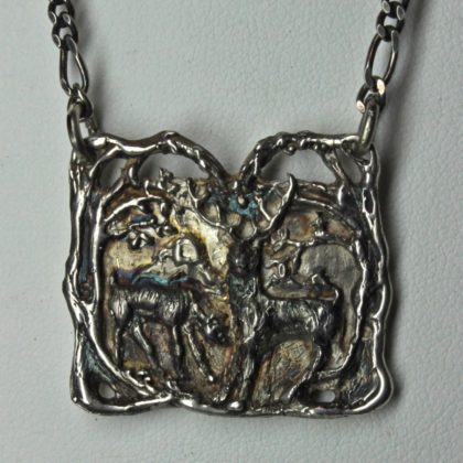 Scottish Highlands Deer pendant in Sterling silver, by Suzan Postgate