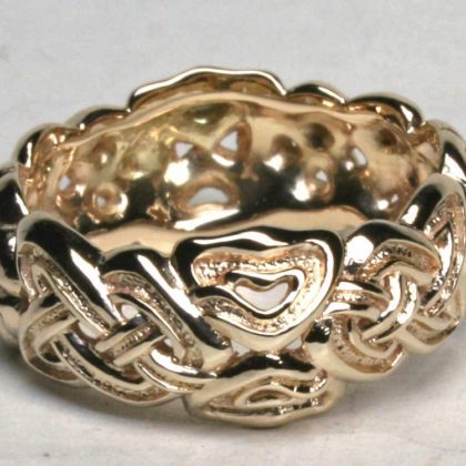 Celtic Bridget and love knot, open knot band in 14K gold by George Postgate