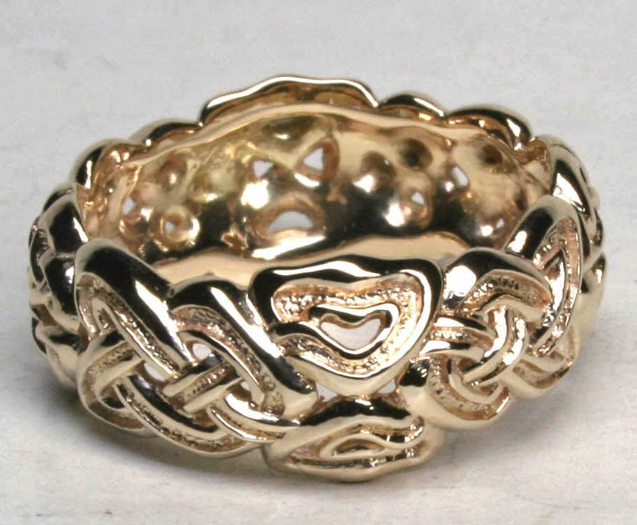 Celtic Bridget and love knot, open knot band in 14K gold by George Postgate