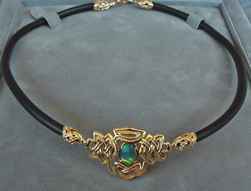 Celtic Knot Black Opal choker by George Postgate