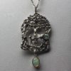 Doe and fawn in the woods opal pendant in Sterling silver by Suzan Postgate.