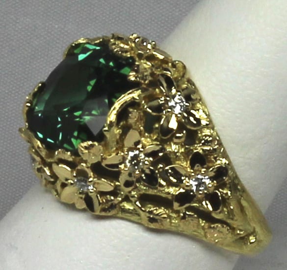 Tourmaline memento mori ring 