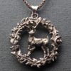 Thistle wreath deer pendant in Sterling silver by Suzan Postgate