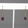 Victorian dark amethyst earrings14K